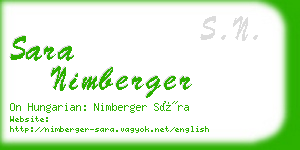 sara nimberger business card